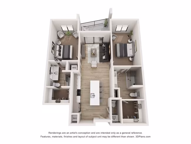 2x2 B6 105 105 floor plan